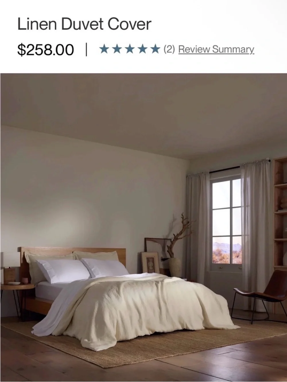 NEW COZY EARTH Luxury Bamboo Linen Duvet Cover Comforter in Natural Sz Twin